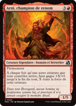 Arni, champion de renom